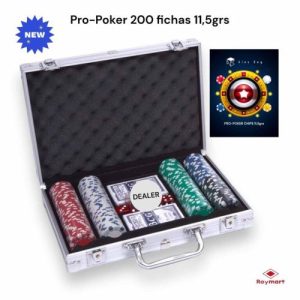 MALETA ALUMINIO JUEGO POKER 200 FICHAS