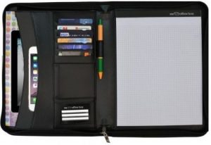 PORTAFOLIO A4+ CON CIERRE DE CREMALLERA NEGRO 350X260X50MM