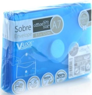 PAQ/10 SOBRE A7 V-LOCK 85X120 MM VELCRO COLOR AZUL