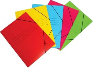 PAQ/20 CARPETA CARTON Fº GOMAS Y SOLAPAS COLORES SURTIDOS