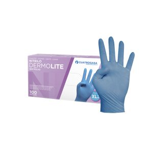 C/100 GUANTES NITRILO DERMOLITE AZUL TALLA XL