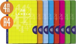 LIBRETA A4 50H 90G CUADROVIA 4MM COLORES SURTIDOS