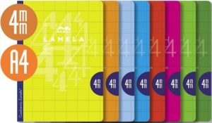 PAQ/5 LIBRETA A4 50H 90G CUADROVIA 3MM COLORES SURTIDOS