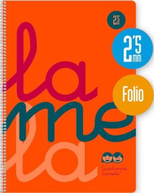 CUADERNO ESPIRAL Fº 80H 90G 2,5MM NARANJA CUADROVIA PP.