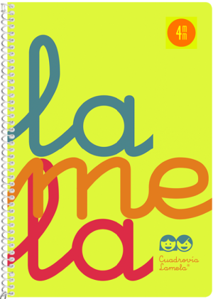 CUADERNO ESPIRAL 4º 80H 90G 4MM AMARILLO CUADROVIA PP.