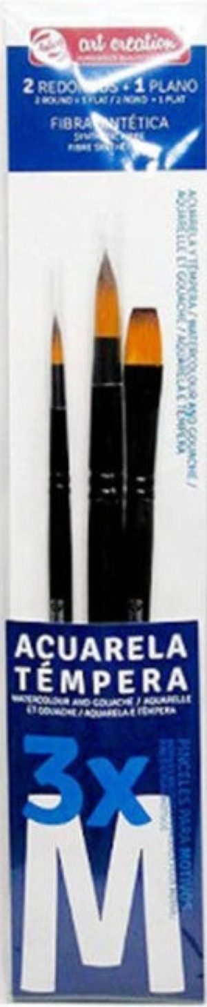 SET 3 PINCELES ACUARELA Y TEMPERA TALLA M