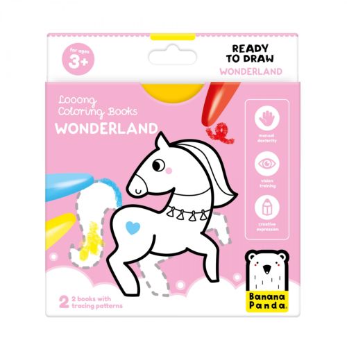 LONG COLORING BOOKS READY TO DRAW WONDERLAND +3 AÑOS