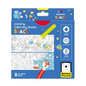 LONG COLORING BOOKS I LOVE COLORING SPACE +4 AÑOS