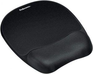 ALFOMBRILLA CON REPOSAMUÑECAS MEMORY FOAM NEGRO