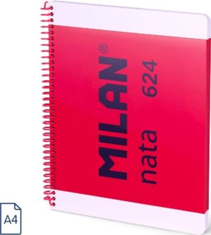 Paq/3 cuaderno espiral a4 80h 95g. liso microperforado color rosa