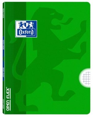 Paq/10 libreta openflex a4 48h 90g cuadrícula 4x4 c/m color verde tapa plastico oxford
