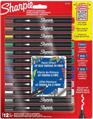 Blister 12 rotuladores sharpie creative markers punta redonda colores surtidos