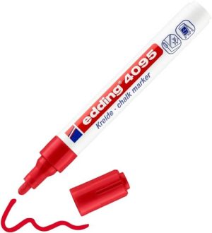 C/10 ROTULADOR EDDING 4095 ROJO MARCADOR TIZA LIQUIDA