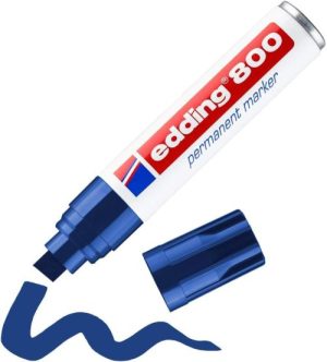 C/5 ROTULADOR EDDING 800 AZUL PERMANENTE PUNTA BISELADA
