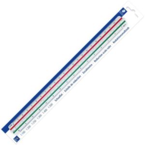 Escalimetro triangular 30cm plástico blanco