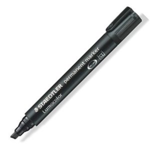 C/10 ROTULADOR LUMOCOLOR 350 NEGRO PUNTA BISELADA