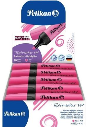 C/10 marcador fluorescente textmarker 490 rosa