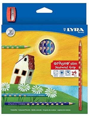Estuche 24 lapices colores lyra groove slim + afilalapices de regalo
