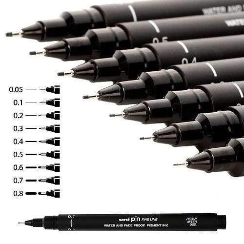C/12 rotuladores calibrados 0,2mm uni-pin