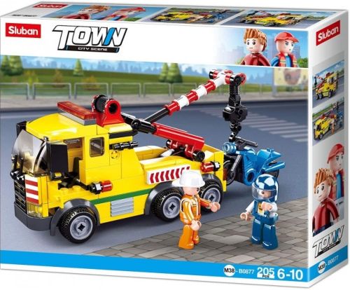 CAMION GRUA CON REMOLQUE 205 PIEZAS TOWN SLUBAN