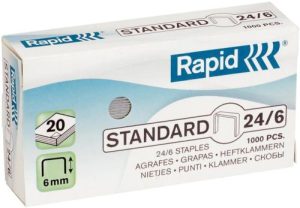 C/20 cajas de 1000 grapas galvanizadas 24/6 rapid