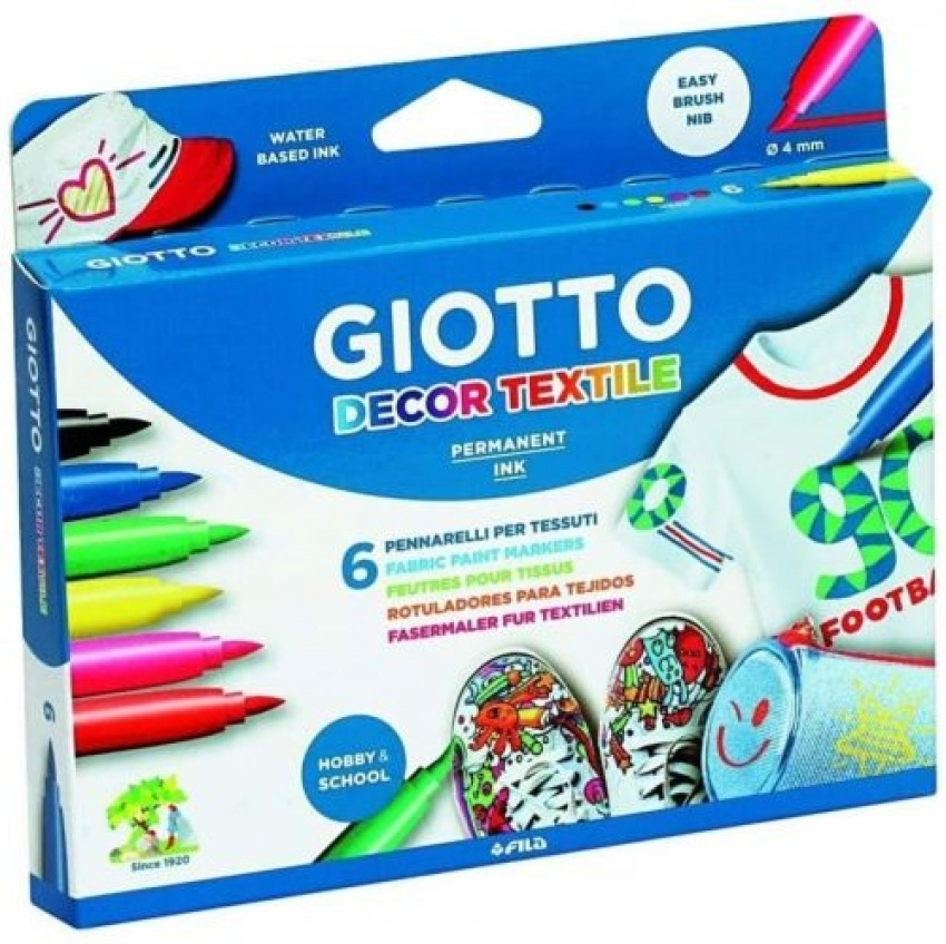 ESTUCHE 6 ROTULADORES DECOR TEXTILE GIOTTO