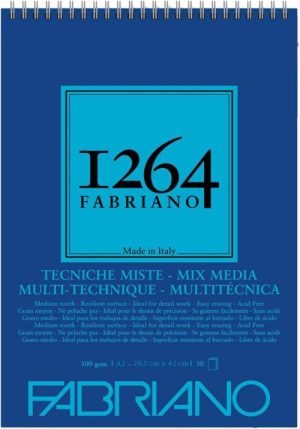 Bloc espiral fabriano 1264 mix-media a3 30h 300g