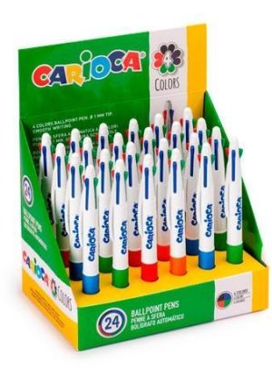 EXPOSITOR 24 BOLIGRAFOS AUTOMATICOS 4 COLORES