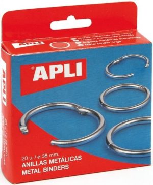 C/20 ANILLAS METALICAS 32MM ARTICULADAS APLI