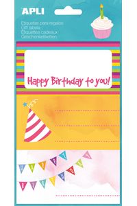 BOLSA ETIQUETAS ESCOLARES MOTIVOS HAPPY BIRTHDAY