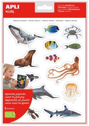 BOLSA 2 HOJAS GOMETS ANIMALES MARINOS REALISTAS