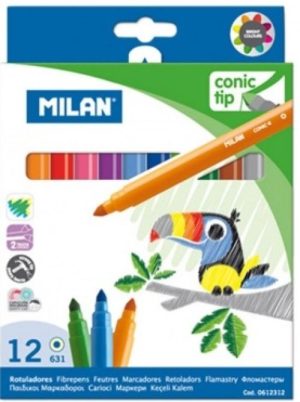 Estuche 12 rotuladores punta cónica 612 milan
