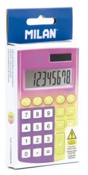 Calculadora pocket 8 digitos sunset, amarillo-rosa milan