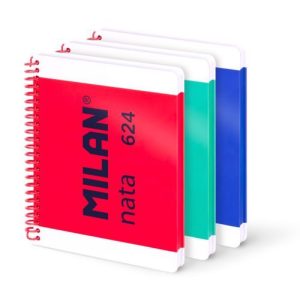 Paq/3 cuaderno espiral a5 80h 95g liso colores surtidos