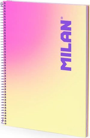 Cuaderno espiral A4 80h 90g. cuadrícula 5x5 microperforado serie Sunset amarillo