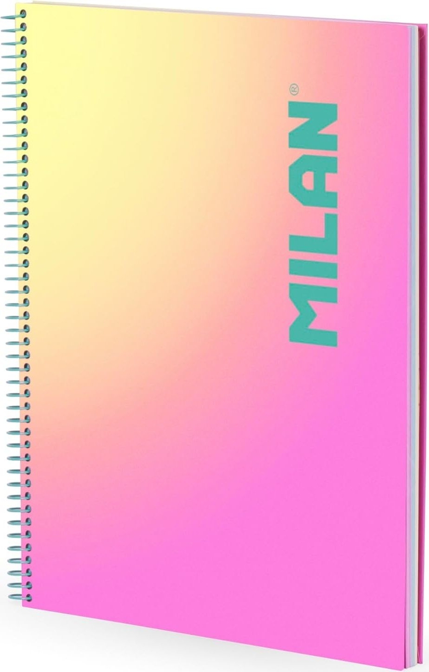 Cuaderno espiral a4 90h 95g. 1 horizontal microperforado serie sunset rosa