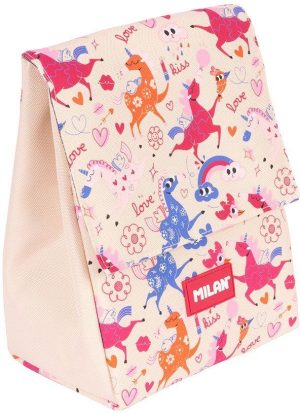 Bolsa isotermica porta alimentos 3.5 litros con 2 recipientes, serie Flowicorn