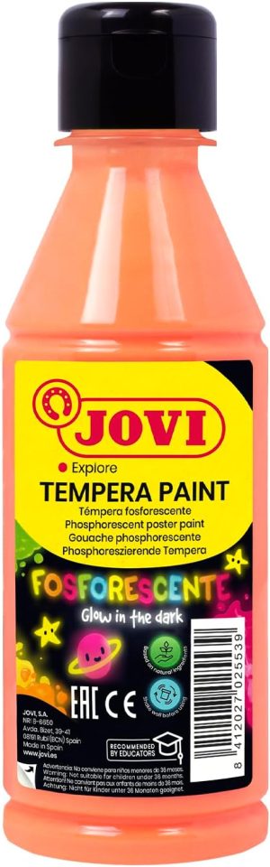 BOTELLA TEMPERA FOSFORESCENTE NARANJA 250ML