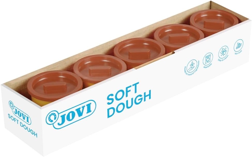 Pack 5 botes blandiver soft dough 110 g. color marron