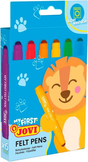 Estuche 6 rotuladores jovi colores surtidos my first felt pen