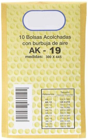 Paq/10 bolsa kraft acolchada ak-19 300x445mm autoadhesivo sam