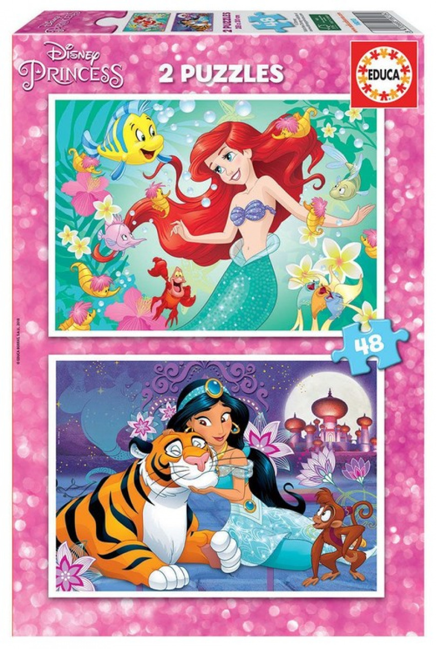 ARIEL + JASMIN PUZZLE 2X48 PIEZAS