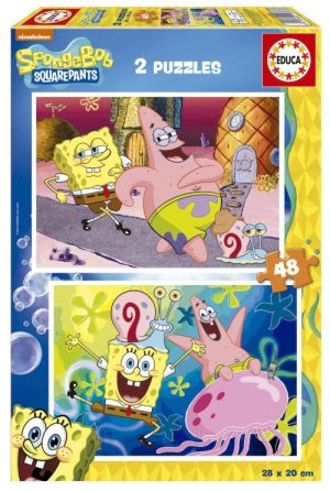 BOB ESPONJA PUZZLE 2X48 PIEZAS