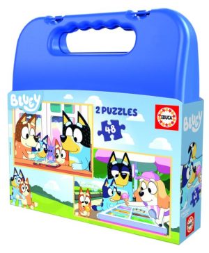 MALETA 2X48 PUZZLES BLUEY