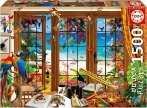 PUZZLE 1500 PIEZAS VENTANA OBSERVADOR AVES