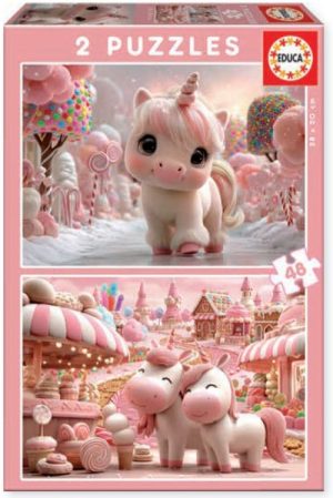 PUZZLE 2X48 PIEZAS DULCES UNICORNIOS