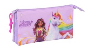 PORTATODO TRIPLE UNICORN ACADEMY 22x12x3cm