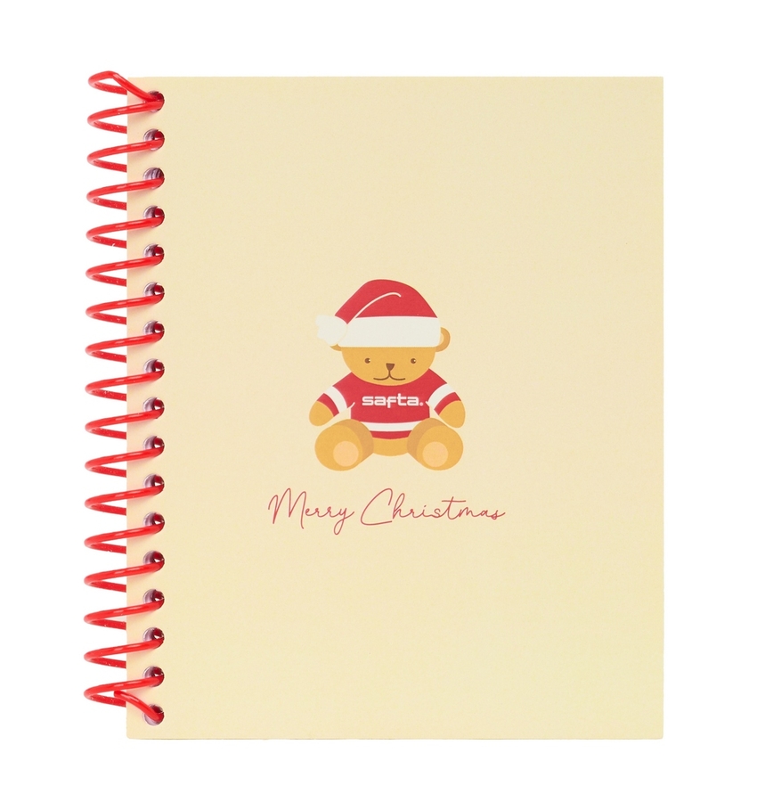 BLOC A6 120 HOJAS OSITO BEIGE FELICES FIESTAS 11,8x14,6cm