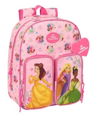MOCHILA INFANTIL BOLSILLOS ADAPTABLE CARRO PRINCESAS DISNEY 26x34x11cm