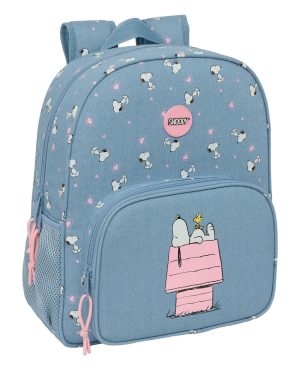 MOCHILA JUNIOR ADAPTABLE CARRO SNOOPY 32x38x12cm